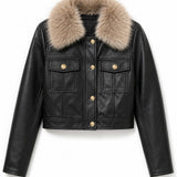 Blouson similicuir col fourré Romane