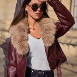 Veste à col en fausse fourrure Élina