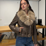 Veste à col en fausse fourrure Élina