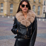 Veste à col en fausse fourrure Élina