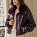 Blouson similicuir fourré Romane