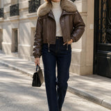 Blouson similicuir fourré Romane
