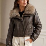 Blouson similicuir fourré Romane