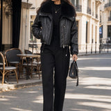 Blouson similicuir fourré Romane