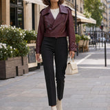 Veste similicuir croisée Félicie