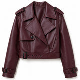 Veste similicuir croisée Félicie