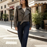 Veste similicuir croisée Félicie
