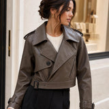 Veste similicuir croisée Félicie