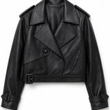 Veste similicuir croisée Félicie