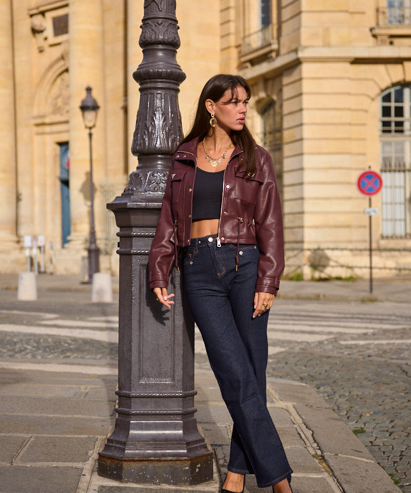 Veste en similicuir Léonie