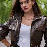 Veste en similicuir Léonie