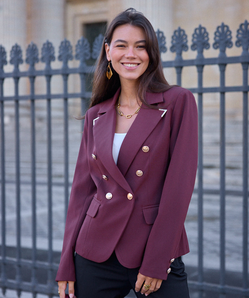 Blazer croisé à boutons dorés Victoria