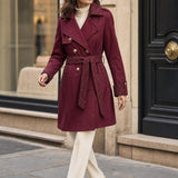 Trench boutonnage doré tweed Auriane