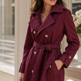 Trench boutonnage doré tweed Auriane