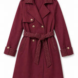 Trench boutonnage doré tweed Auriane