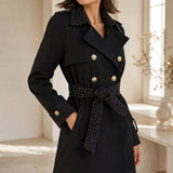 Trench boutonnage doré tweed Auriane