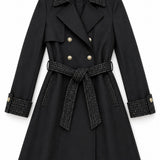 Trench boutonnage doré tweed Auriane