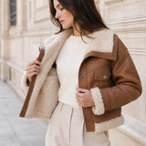 Veste fourree simili suedine Maelle