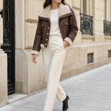 Veste fourree simili suedine Maelle