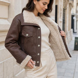 Veste fourree simili suedine Maelle