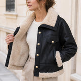 Veste fourree simili suedine Maelle