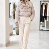 Doudoune cropped fausse fourrure Amelie