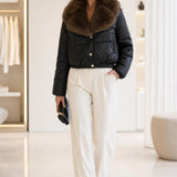 Doudoune cropped fausse fourrure Amelie