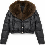 Doudoune cropped fausse fourrure Amelie