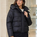 Doudoune courte capuche Philomene couleur Noir - Softy Paris