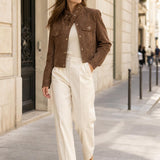 Veste similicuir suedine Romane