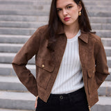 Veste courte effet daim Ava
