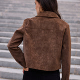 Veste courte effet daim Ava