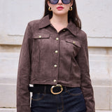 Veste courte effet daim Noelia