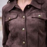 Veste courte effet daim Noelia