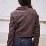 Veste courte effet daim Noelia