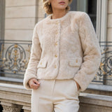 Veste fausse fourrure torsadée Olympe