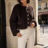 Veste fausse fourrure torsadée Olympe