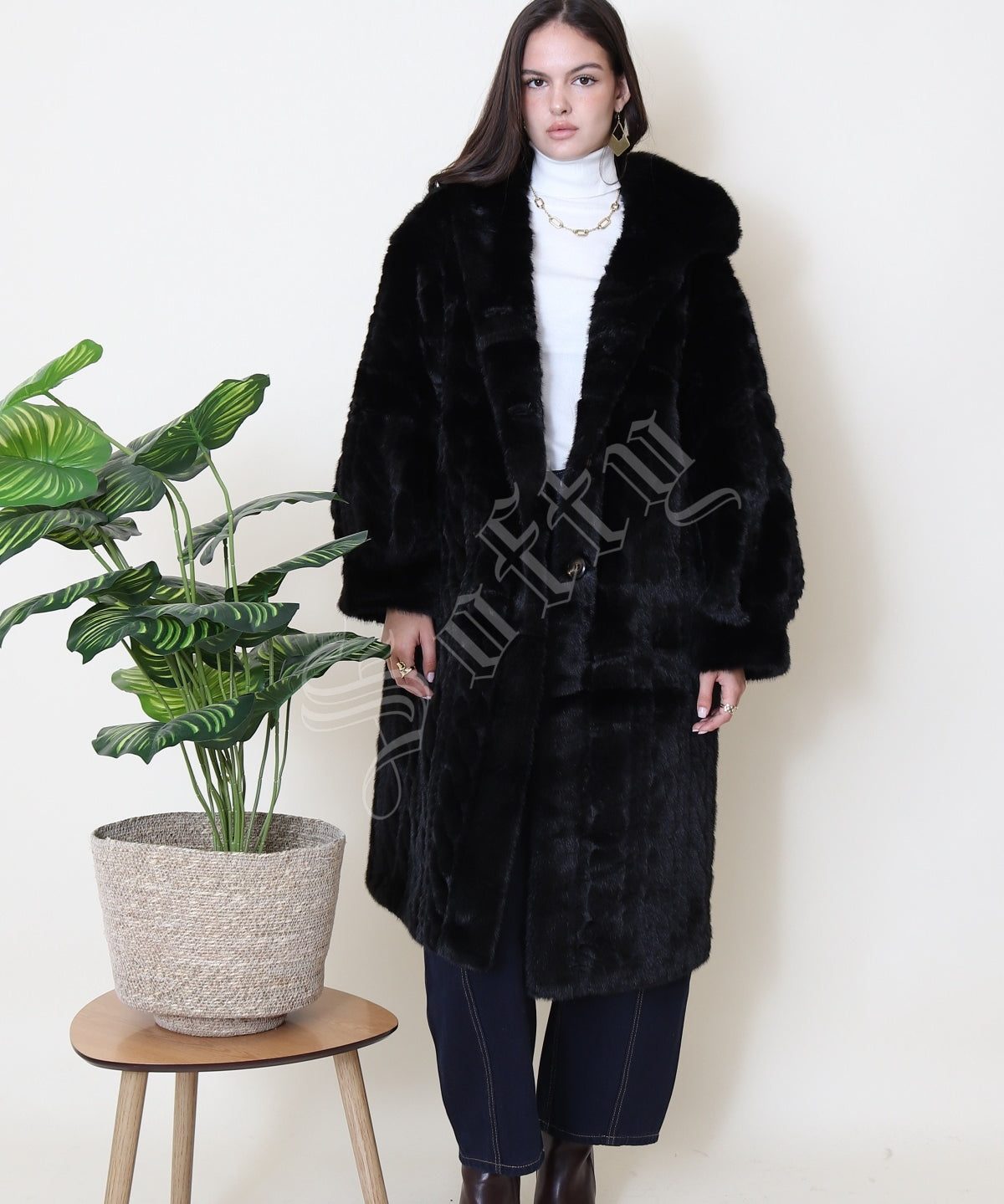 Manteau long en fausse fourrure Giulia