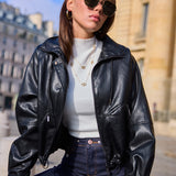 Blouson effet cuir oversize Élyna