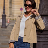 Trench court doublure imprimé Aveline
