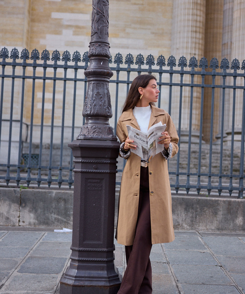 Trench mi-long doublure imprimé léopard Laura