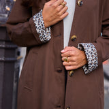 Trench mi-long doublure imprimé léopard Laura