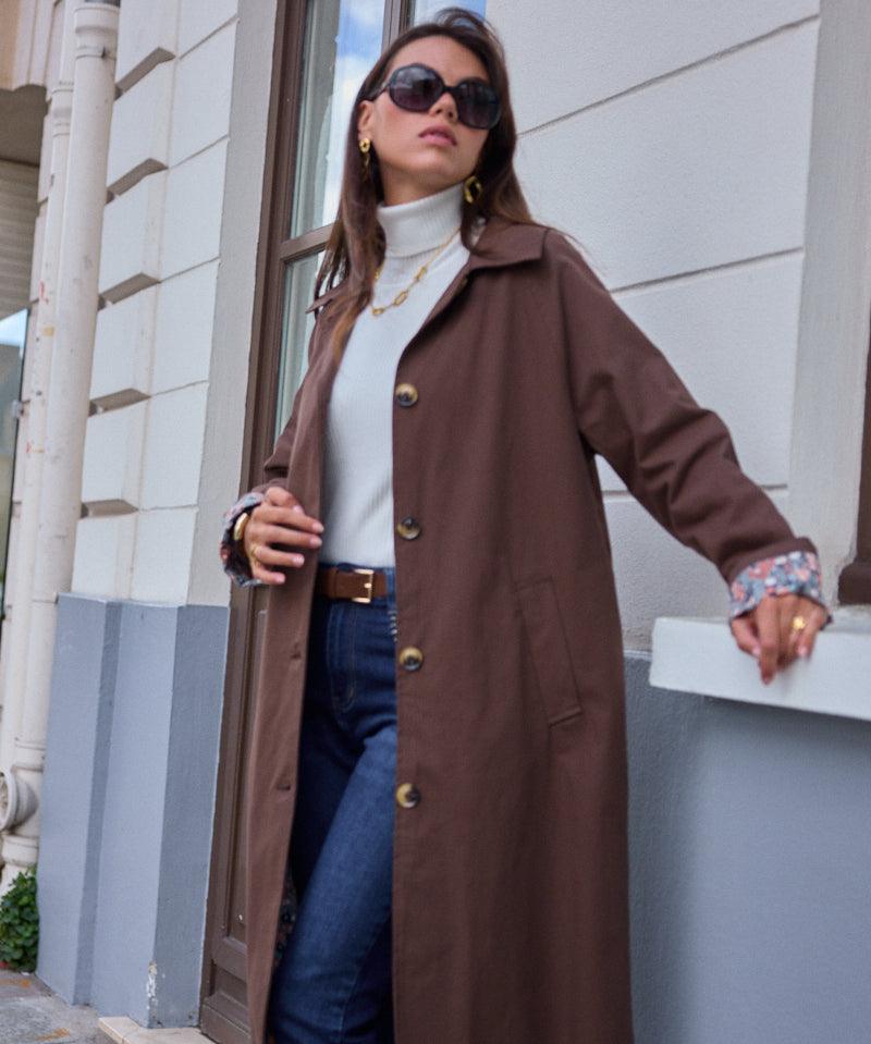 Trench mi-long doublure liberty Maelis