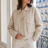 Veste simili cuir grainé Nora