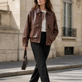 Veste simili cuir grainé Nora