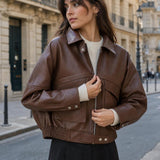 Veste simili cuir grainé Nora