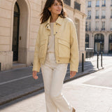 Veste simili cuir grainé Nora