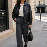 Veste simili cuir grainé Nora