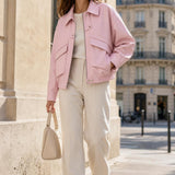 Veste simili cuir grainé Nora