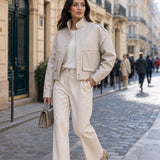 Veste courte simili cuir Sienna